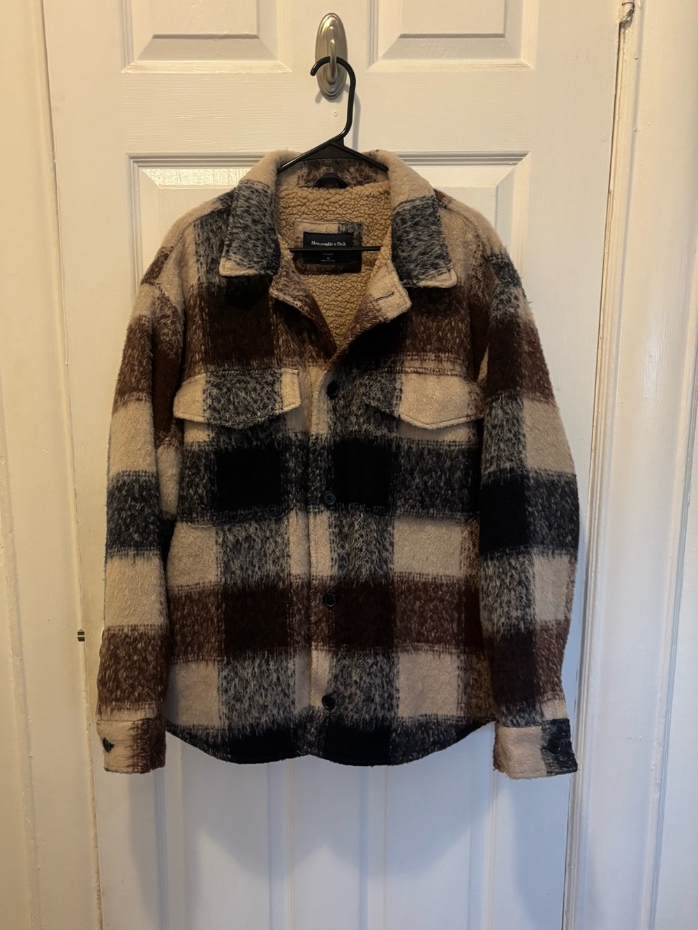 Abercrombie & Fitch Sherpa Lined Plaid Jacket Men’s Size XL